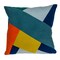 Nassau Collection 20" Blue and Red Geometric Embroidered Square Throw Pillow